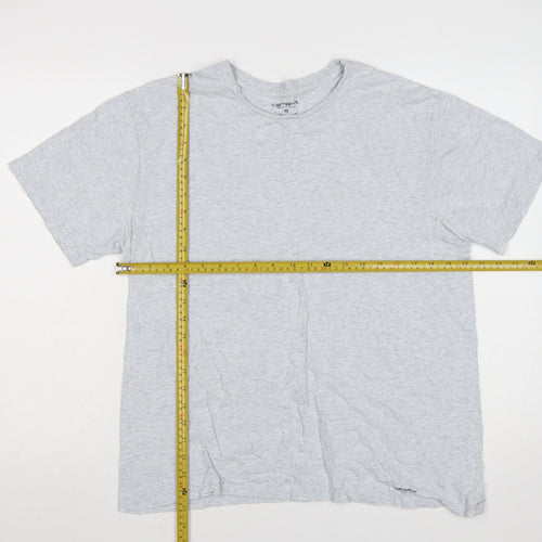 Carhartt Men Grey M Standard Crew Neck Logo T-Shirt