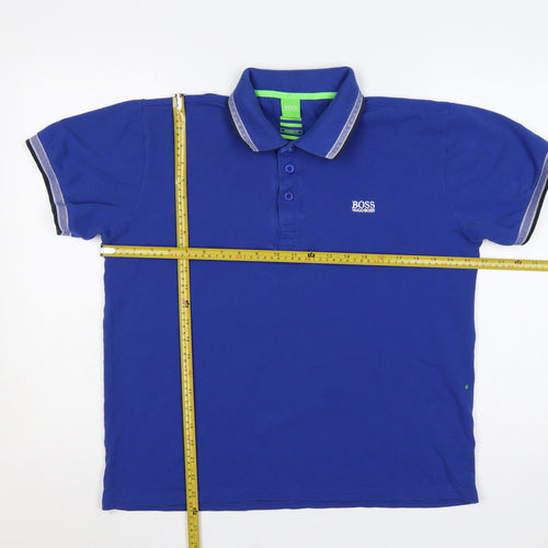 Hugo Boss Men’s Blue XL Modern Fit Logo Cotton Polo Shirt