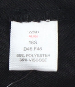 Brook Taverner Women's Black UK 18 Slim Straight Dress Trousers