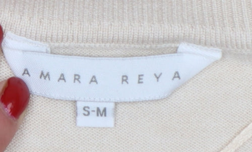 Amara Reya Women’s Beige Star Knit Tunic Jumper S-M