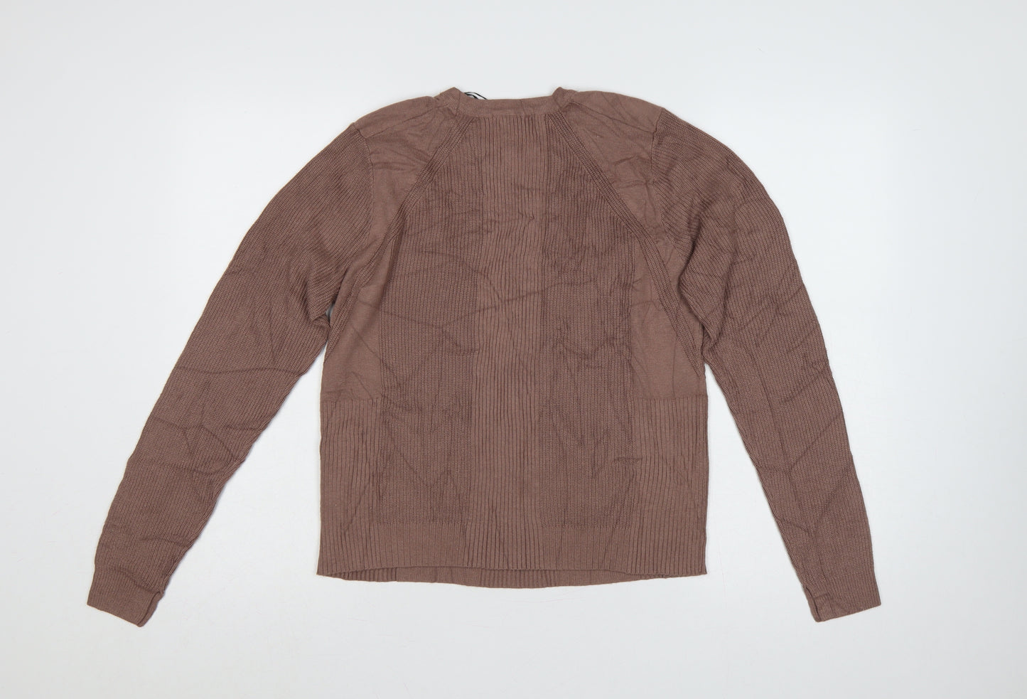 Per Una Women Brown Size 14 Rib Knit Henley Button Jumper