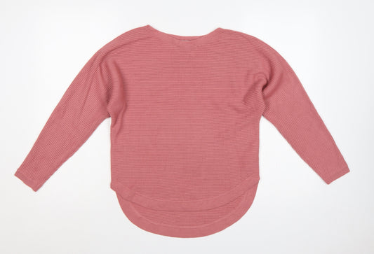 Principles Petite Women’s Pink Rib Knit Pullover Jumper UK 6