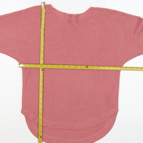 Principles Petite Women’s Pink Rib Knit Pullover Jumper UK 6