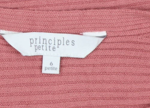 Principles Petite Women’s Pink Rib Knit Pullover Jumper UK 6