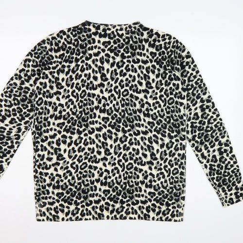 Marks & Spencer Women's Black Leopard Print Pullover Jumper UK 10