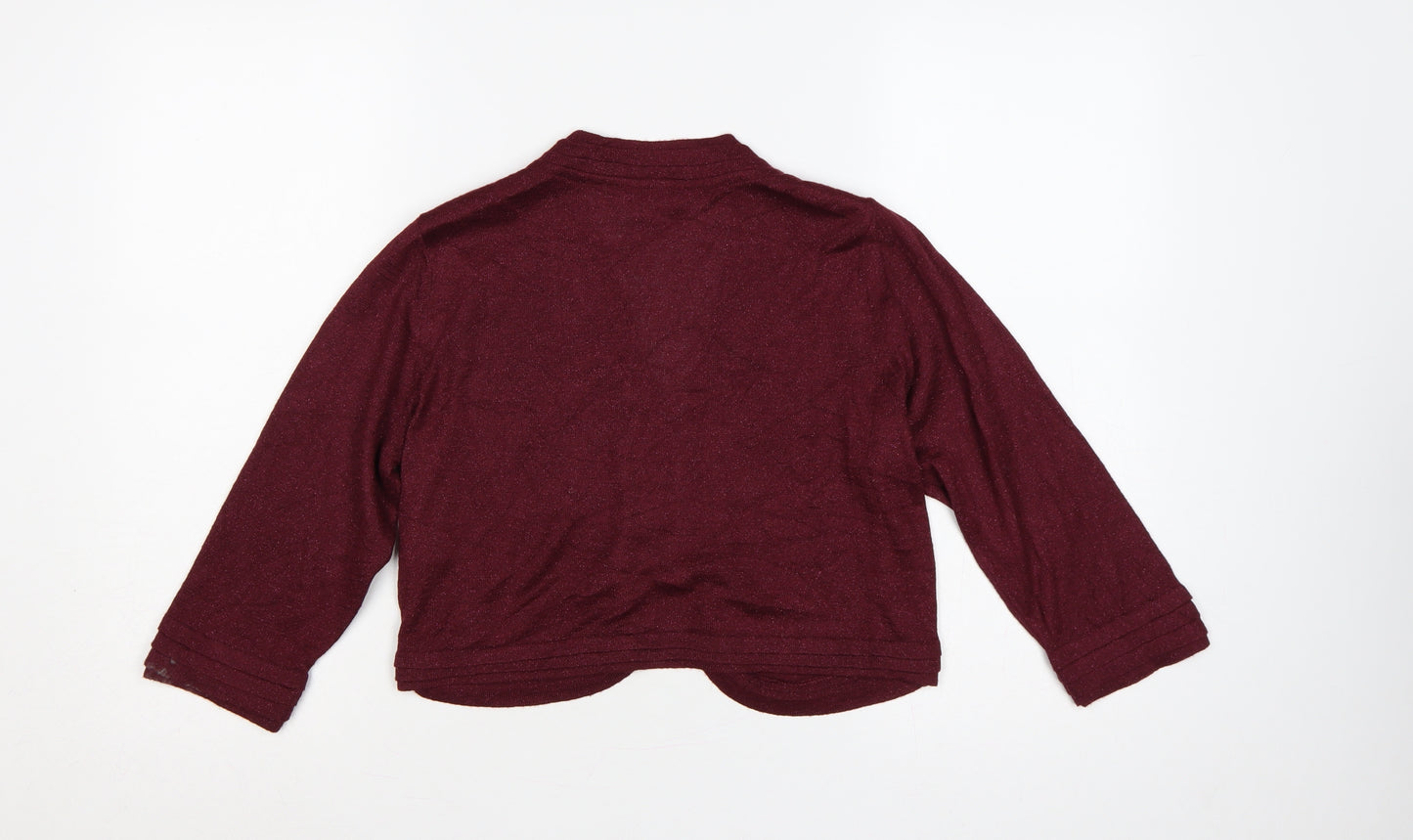 Marks & Spencer Per Una Womens Burgundy Open Knit Cardigan Size 14