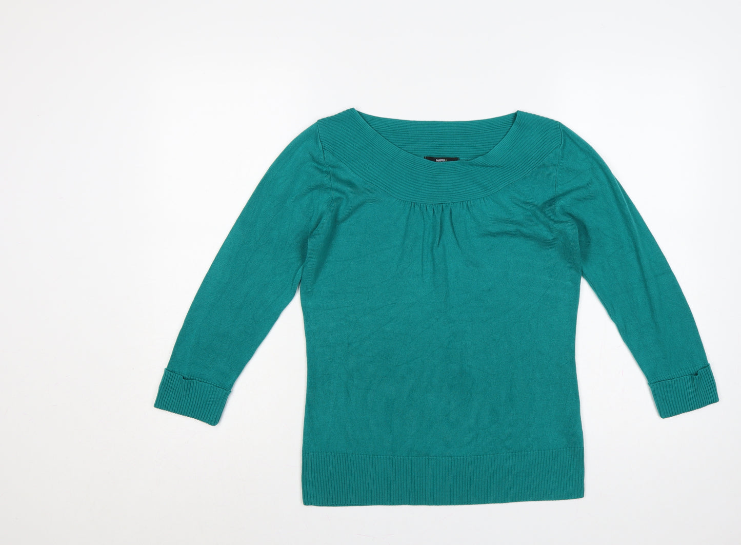 Marks & Spencer Women Green Size 8 Scoop Neck Knit Jumper