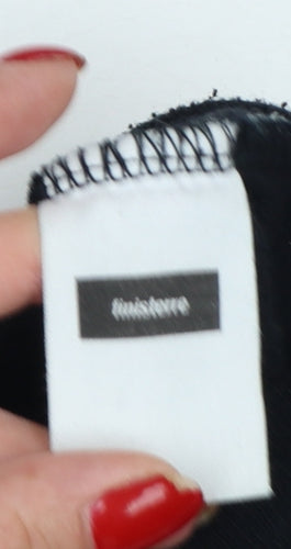 Finisterre Women Black Size 12 Organic Cotton Linen Raglan Jersey Top