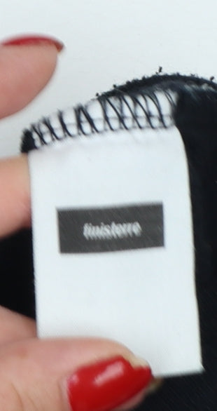 Finisterre Women Black Size 12 Organic Cotton Linen Raglan Jersey Top