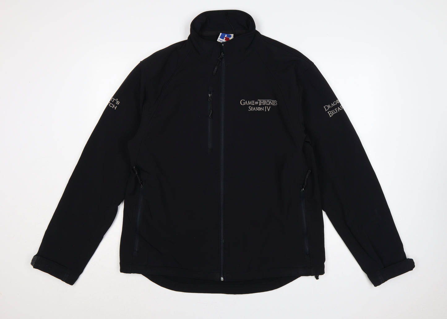 Russell Men’s Black L Game of Thrones Softshell Zip Jacket