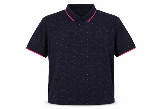 Dunnes Stores Men’s Black Geometric Print Polo Shirt XXL Regular Fit