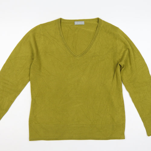 Per Una Women’s Green Size 16 V-Neck Long Sleeve Knit Jumper