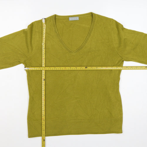 Per Una Women’s Green Size 16 V-Neck Long Sleeve Knit Jumper