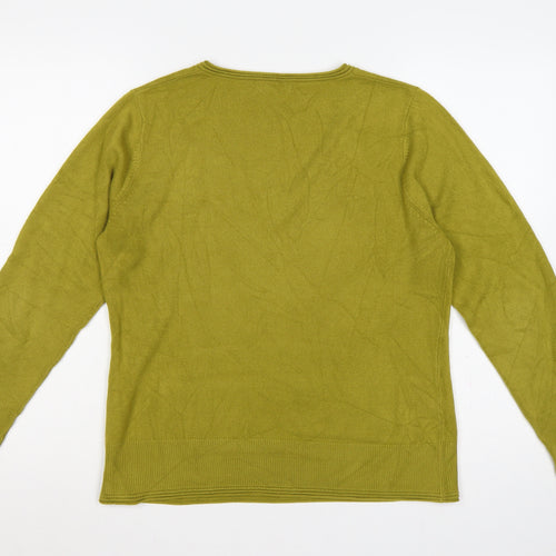 Per Una Women’s Green Size 16 V-Neck Long Sleeve Knit Jumper