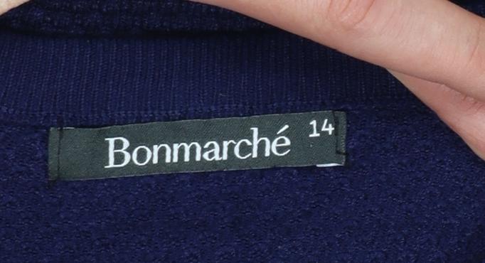 Bonmarché Women’s Blue Floral Embroidered Knit Jumper Size 14