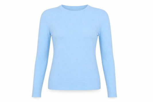 Zara Women Blue S Heart Pointelle Knit Long Sleeve Crew Neck Jumper