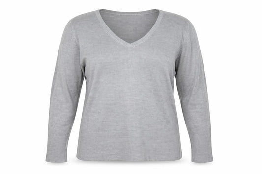 Debenhams Petite Collection Women Grey V-Neck Jumper UK 16 Petite