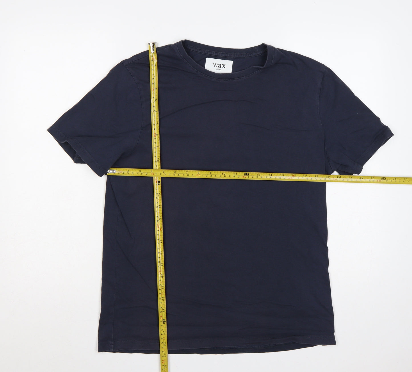 Wax London Men's Blue M Classic Crew Neck Cotton T-Shirt