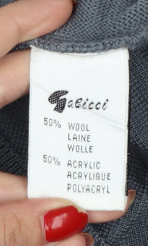 Gabicci Men’s Grey 2XL Wool Blend V-Neck Button Cardigan Knit