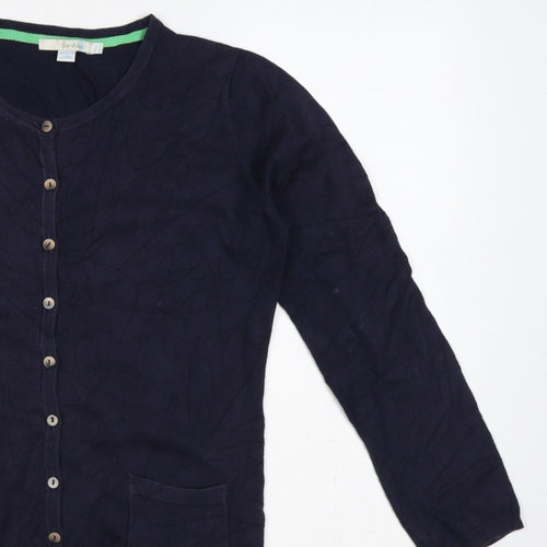 Boden Women Blue UK 8 Round Neck Button Cardigan Pockets