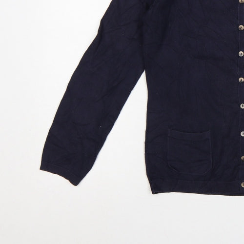 Boden Women Blue UK 8 Round Neck Button Cardigan Pockets