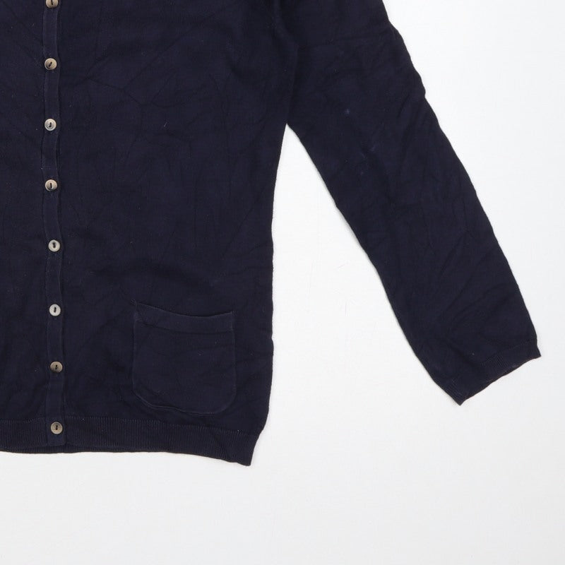 Boden Women Blue UK 8 Round Neck Button Cardigan Pockets