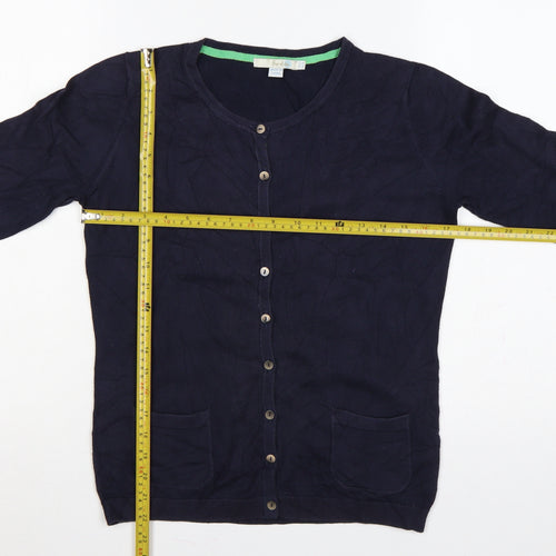 Boden Women Blue UK 8 Round Neck Button Cardigan Pockets