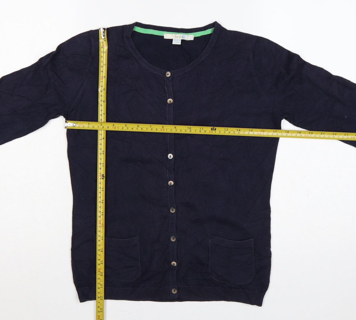 Boden Women Blue UK 8 Round Neck Button Cardigan Pockets