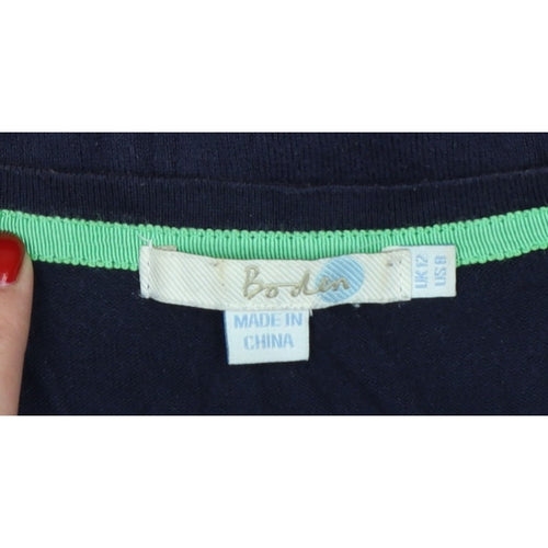 Boden Women Blue UK 8 Round Neck Button Cardigan Pockets