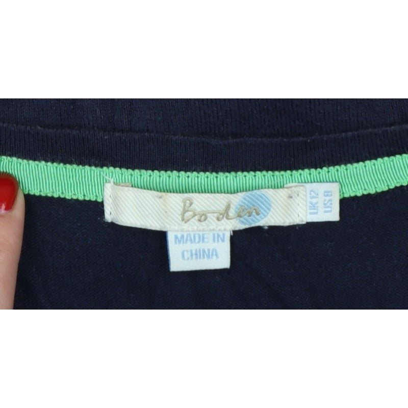 Boden Women Blue UK 8 Round Neck Button Cardigan Pockets