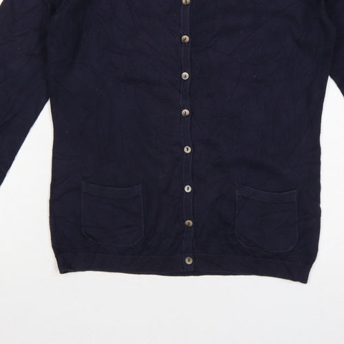 Boden Women Blue UK 8 Round Neck Button Cardigan Pockets