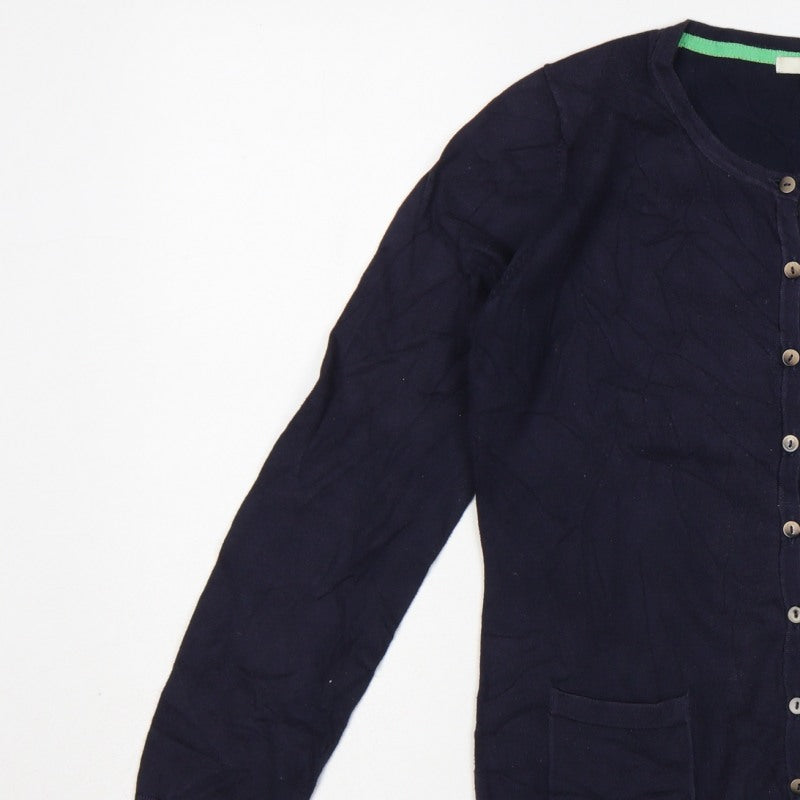 Boden Women Blue UK 8 Round Neck Button Cardigan Pockets