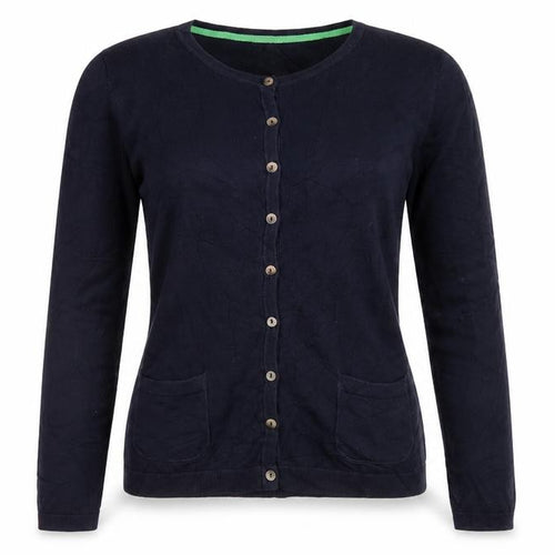 Boden Women Blue UK 8 Round Neck Button Cardigan Pockets