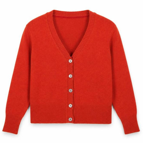 Mistral Women’s Orange Size 14 V-Neck Button Knit Cardigan