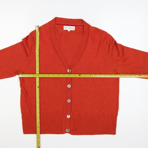 Mistral Women’s Orange Size 14 V-Neck Button Knit Cardigan
