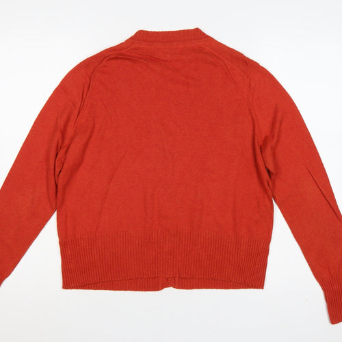 Mistral Women’s Orange Size 14 V-Neck Button Knit Cardigan