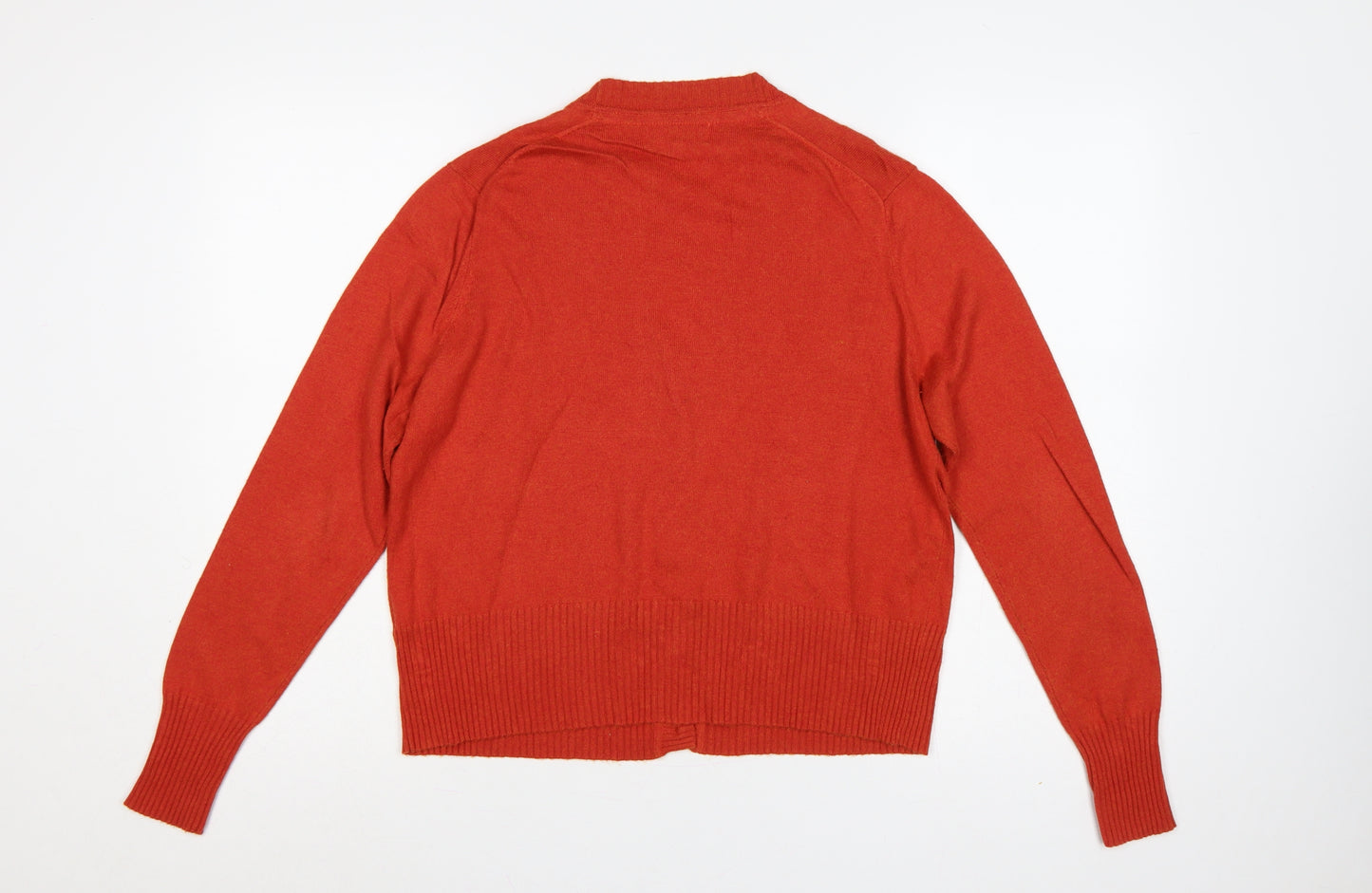 Mistral Women’s Orange Size 14 V-Neck Button Knit Cardigan