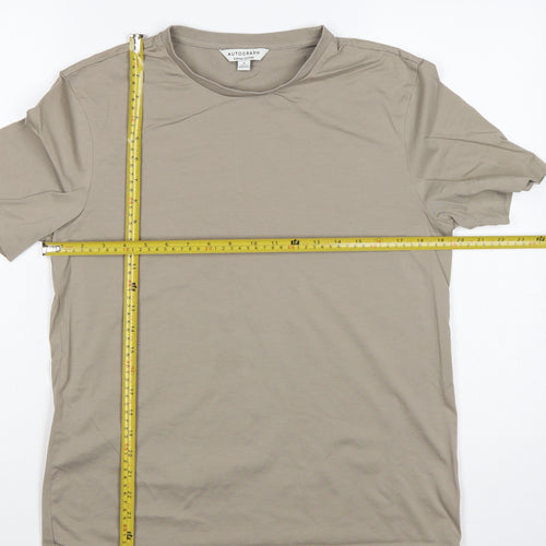 Autograph Men’s Beige Supima Cotton Regular Fit Crew Neck T-Shirt M
