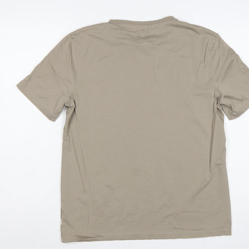 Autograph Men’s Beige Supima Cotton Regular Fit Crew Neck T-Shirt M