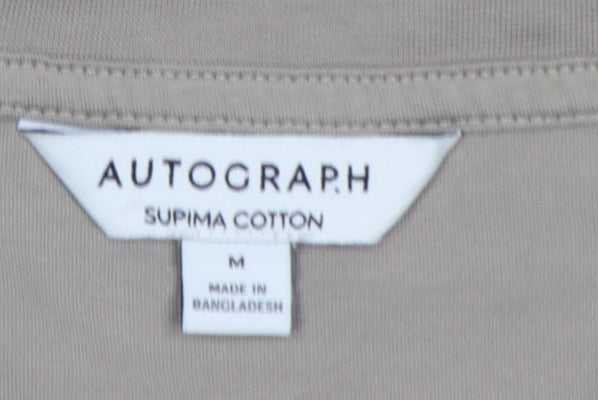 Autograph Men’s Beige Supima Cotton Regular Fit Crew Neck T-Shirt M