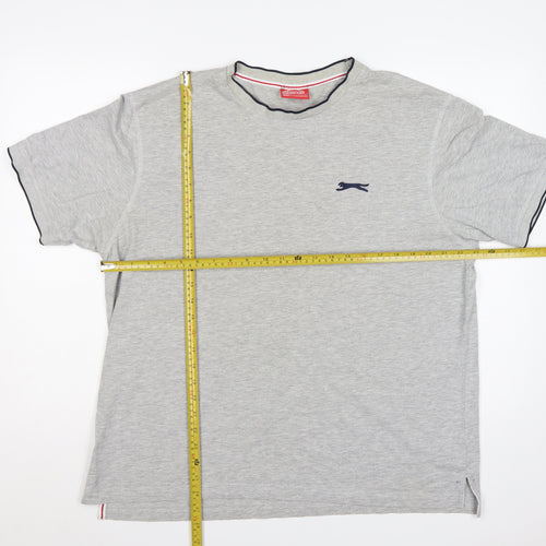Slazenger Men’s Grey XL Cotton Logo Crew Neck Short Sleeve T-Shirt
