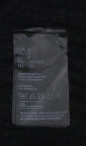H&M Men Black S Cable Knit Crew Neck Pullover Jumper