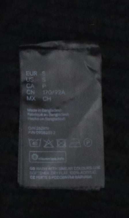 H&M Men Black S Cable Knit Crew Neck Pullover Jumper