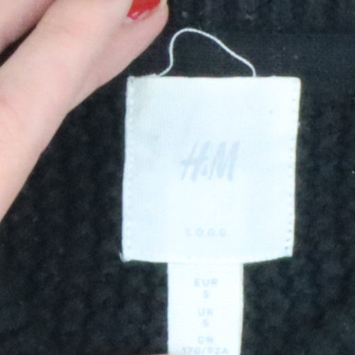 H&M Men Black S Cable Knit Crew Neck Pullover Jumper