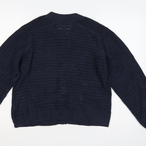 Marks & Spencer Women’s Navy Blue M Open Knit Button Cardigan