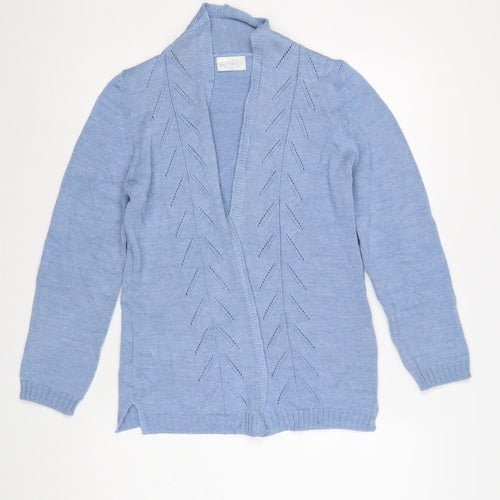 Cotswold Collections Women Blue S Open Knit Merino Wool Cardigan