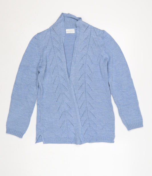 Cotswold Collections Women Blue S Open Knit Merino Wool Cardigan