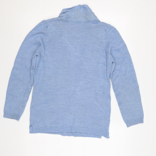 Cotswold Collections Women Blue S Open Knit Merino Wool Cardigan