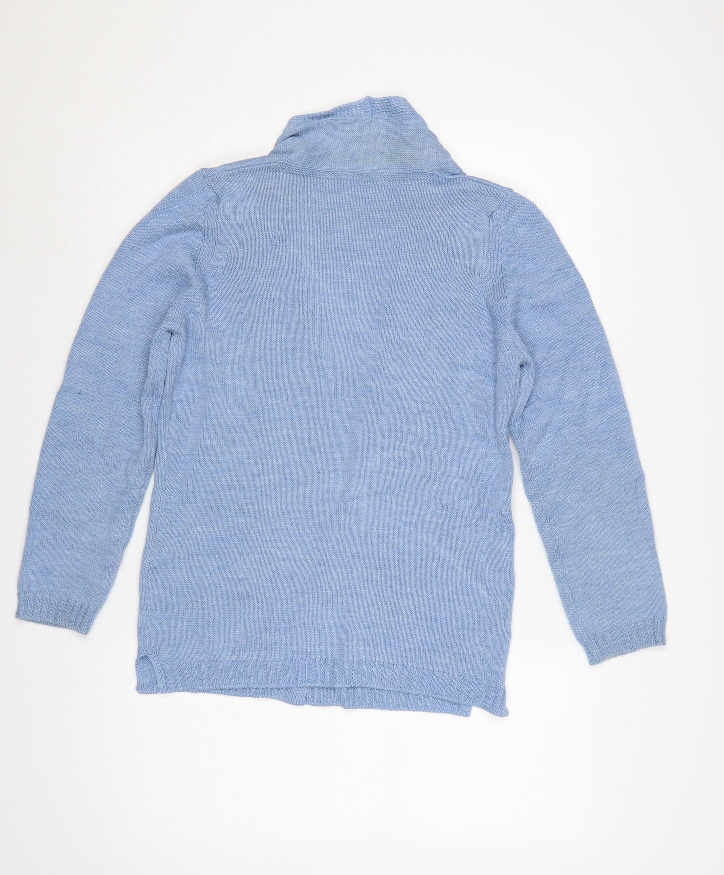 Cotswold Collections Women Blue S Open Knit Merino Wool Cardigan