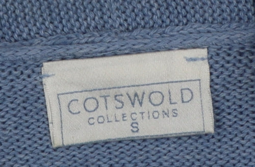 Cotswold Collections Women Blue S Open Knit Merino Wool Cardigan